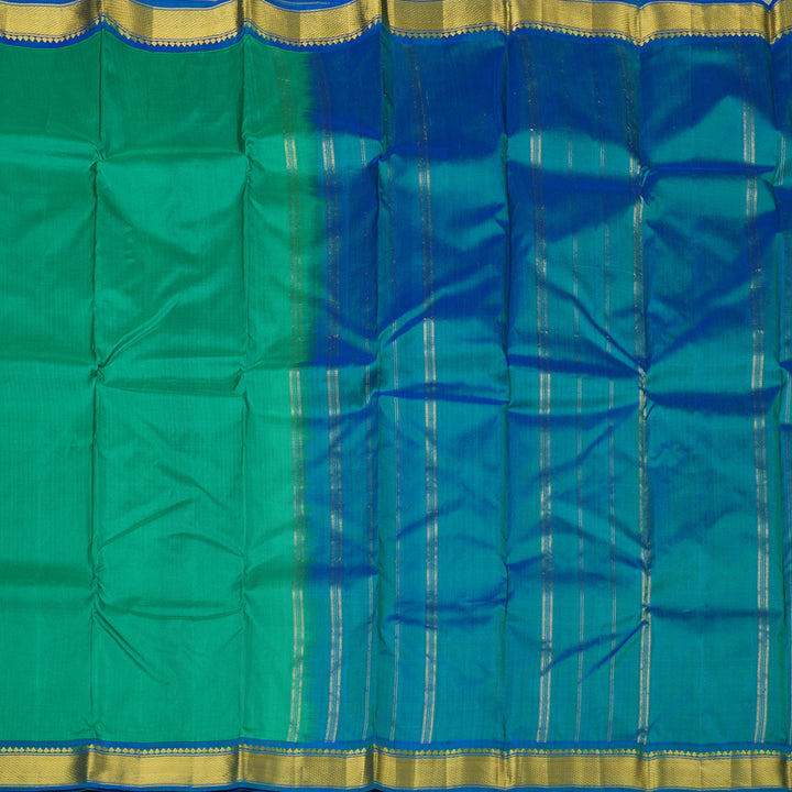 Hayagrivas Handloom Pure Kanjivaram Silk Saree in Intense Teal Green KBE264E1-17
