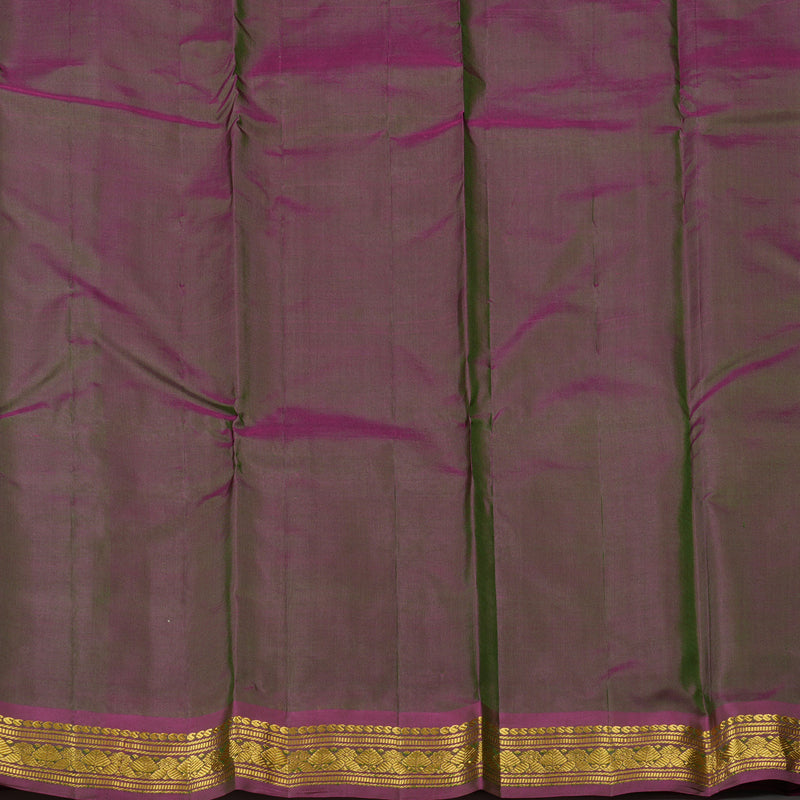Hayagrivas Handloom Pure Kanjivaram Silk Saree in Striking Dark Leaf Green KBE264E1-18