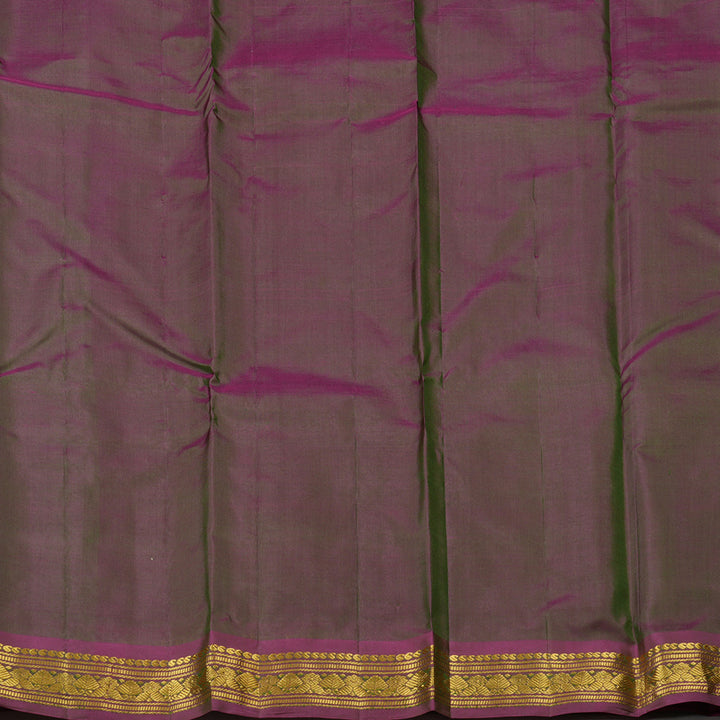 Hayagrivas Handloom Pure Kanjivaram Silk Saree in Striking Dark Leaf Green KBE264E1-18