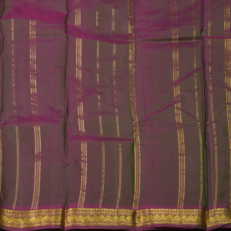 Hayagrivas Handloom Pure Kanjivaram Silk Saree in Striking Dark Leaf Green KBE264E1-18