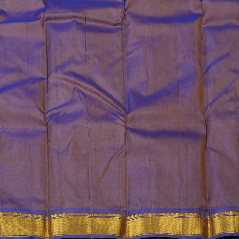 Hayagrivas Wheat Brown Handloom Kanjivaram Silk Saree with Blue Border KBE264E1-5