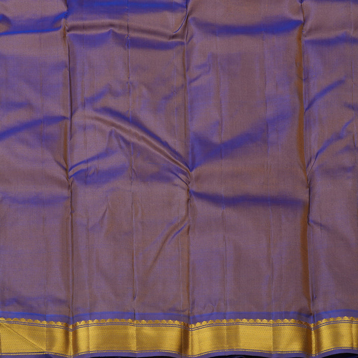 Hayagrivas Wheat Brown Handloom Kanjivaram Silk Saree with Blue Border KBE264E1-5