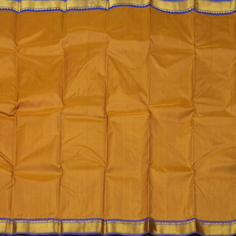 Hayagrivas Wheat Brown Handloom Kanjivaram Silk Saree with Blue Border KBE264E1-5