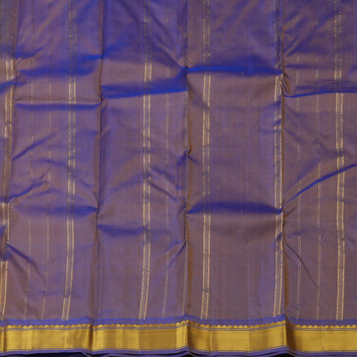 Hayagrivas Wheat Brown Handloom Kanjivaram Silk Saree with Blue Border KBE264E1-5