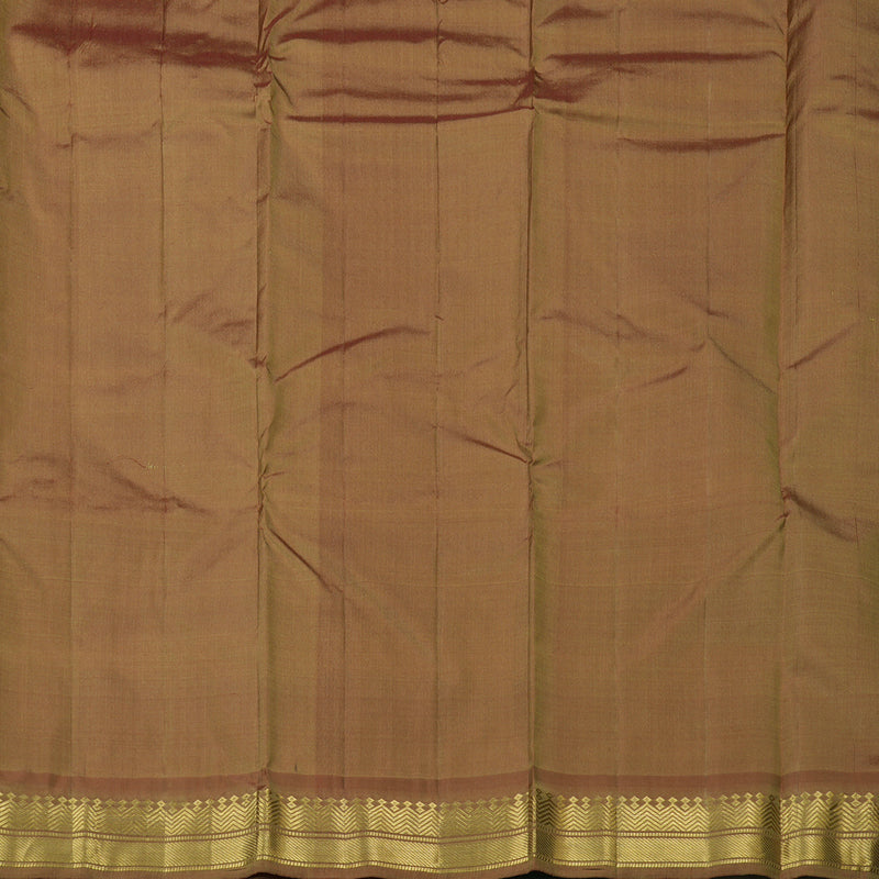 Hayagrivas Beige Handloom Kanjivaram Silk Saree with Maroon Border KBE264E1-8