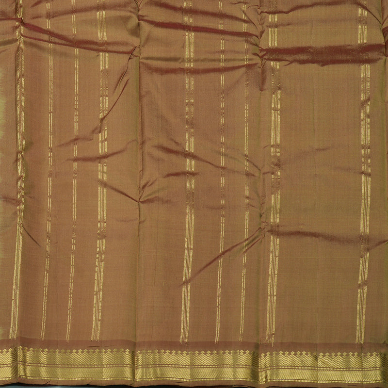 Hayagrivas Beige Handloom Kanjivaram Silk Saree with Maroon Border KBE264E1-8