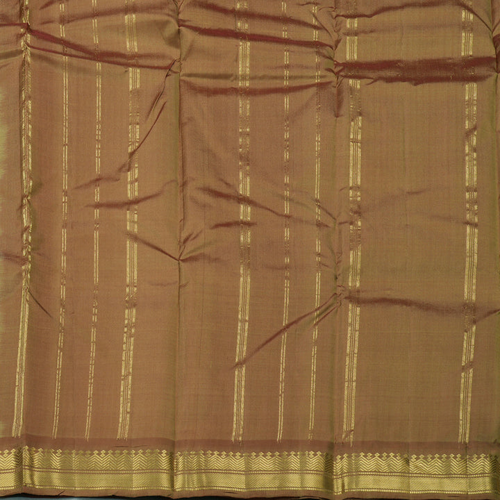 Hayagrivas Beige Handloom Kanjivaram Silk Saree with Maroon Border KBE264E1-8