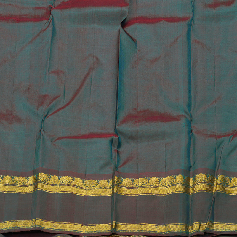 Hayagrivas Turquoise Green Handloom Kanjivaram Silk Saree with Ganga Jamuna (Green And Mandhalir) Border KBE264E2-11