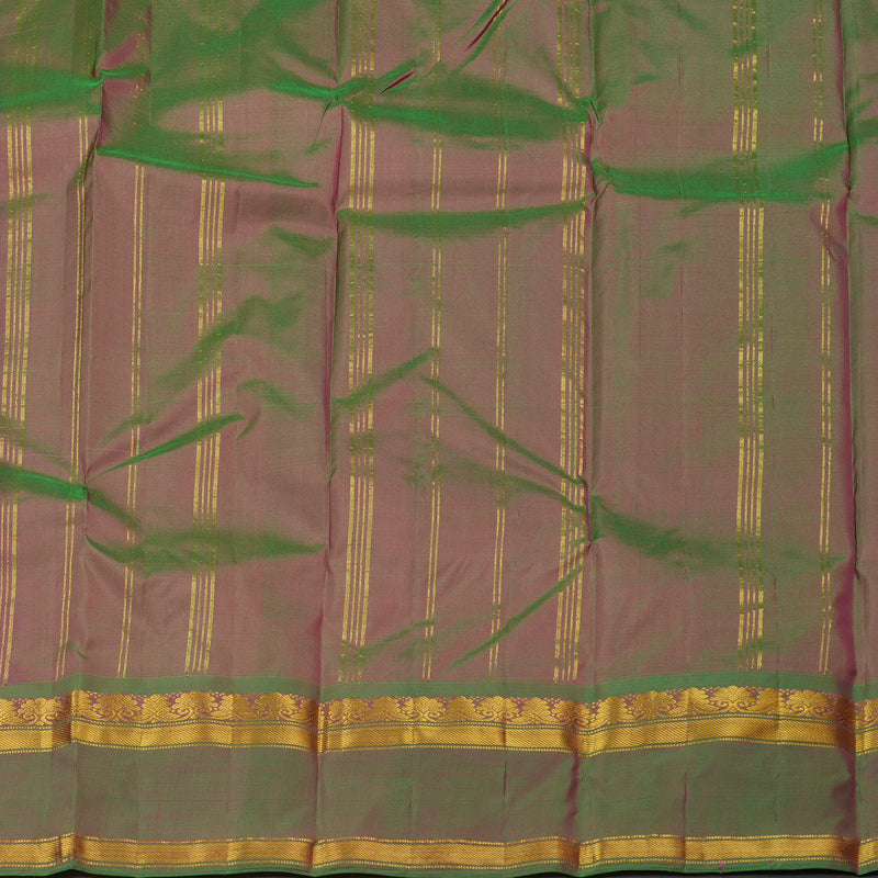 Hayagrivas Baby Pink Handloom Kanjivaram Silk Saree with Ganga Jamuna (Purple And Mandhalir) Border KBE264E2-13