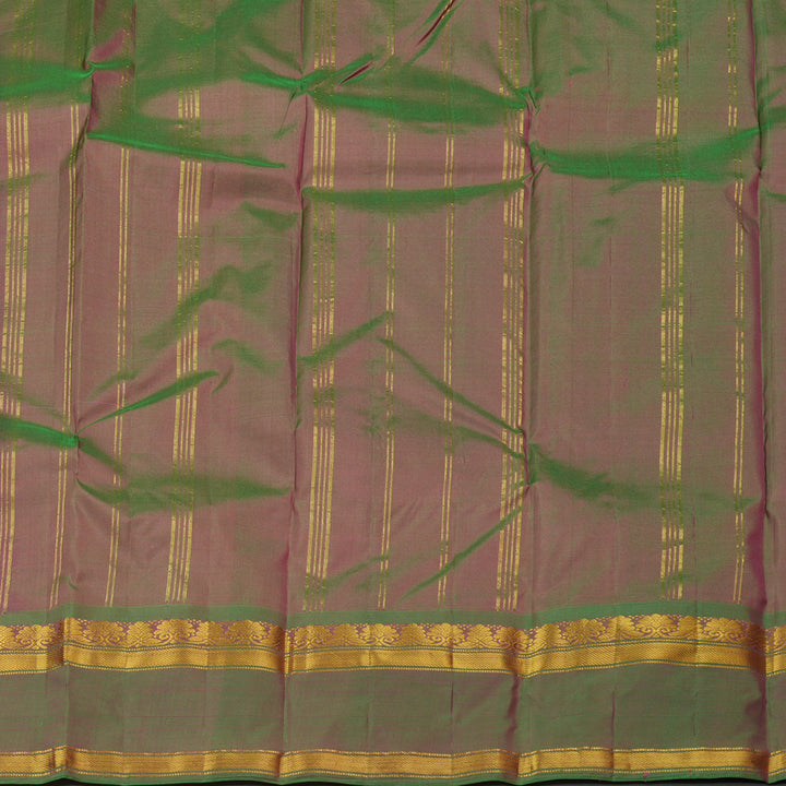 Hayagrivas Baby Pink Handloom Kanjivaram Silk Saree with Ganga Jamuna (Purple And Mandhalir) Border KBE264E2-13