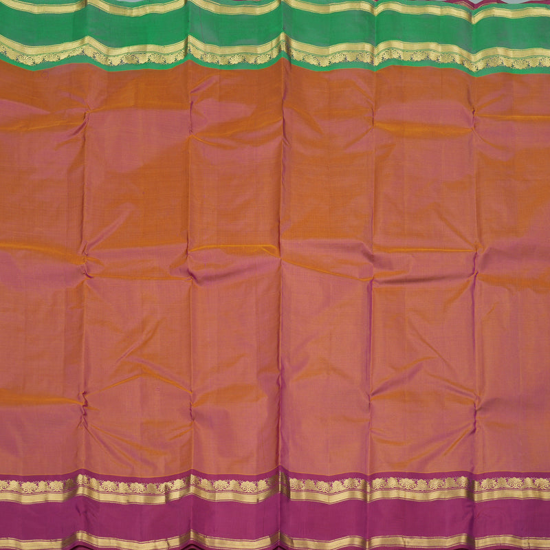 Hayagrivas Handloom Kanjivaram silk saree in Classic Dual tone Ganga jamuna border  KBE264E2-15