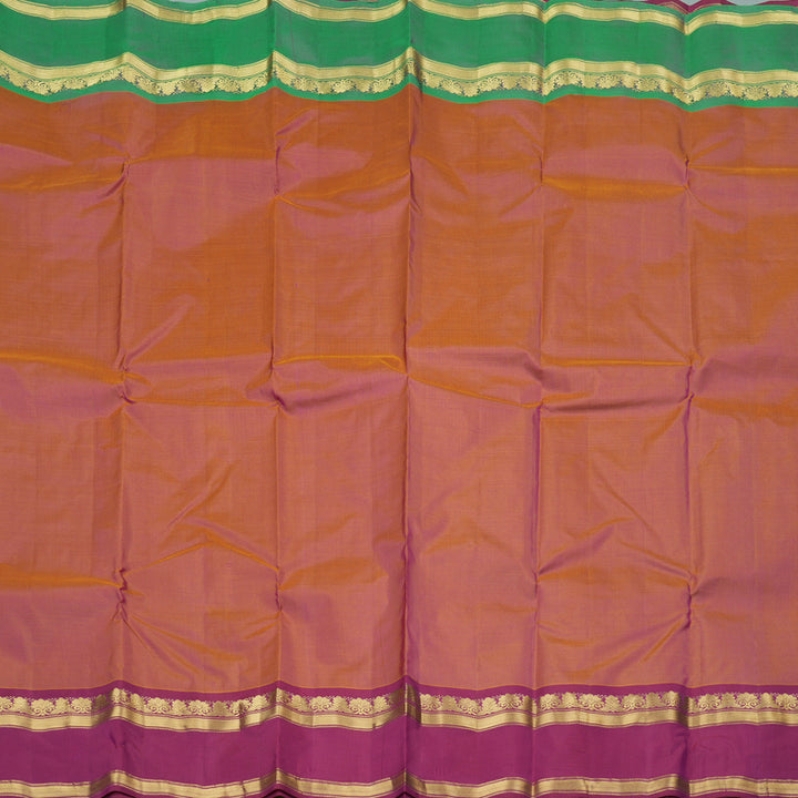 Hayagrivas Handloom Kanjivaram silk saree in Classic Dual tone Ganga jamuna border  KBE264E2-15