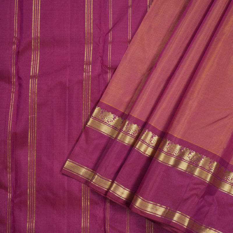 Hayagrivas Handloom Kanjivaram silk saree in Classic Dual tone Ganga jamuna border  KBE264E2-15