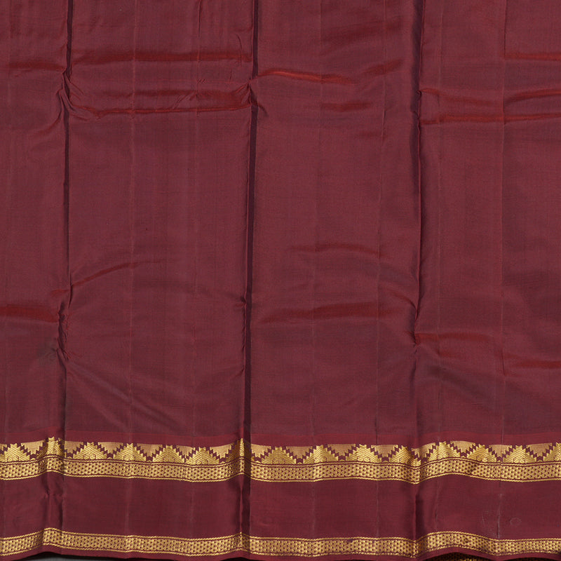 Hayagrivas Mandhalir Handloom Kanjivaram Silk Saree with Ganga Jamuna (Green And Wine Maroon) Border KBE264E2-2
