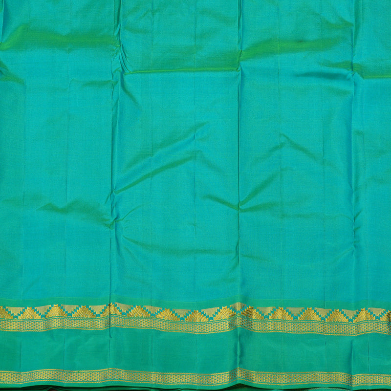 Hayagrivas  Blue Handloom Kanjivaram Silk Saree with Ganga Jamuna (Sea Green And Maroon) Border KBE264E2-4