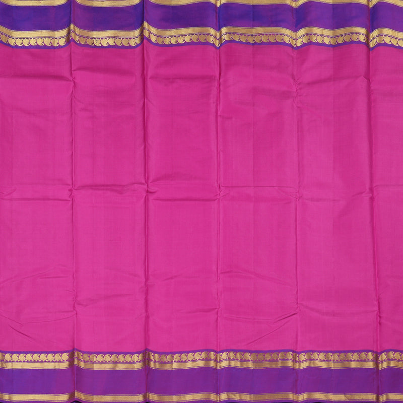 Hayagrivas Pink Handloom Kanjivaram Silk Saree with Purple Border KBE264E2-5