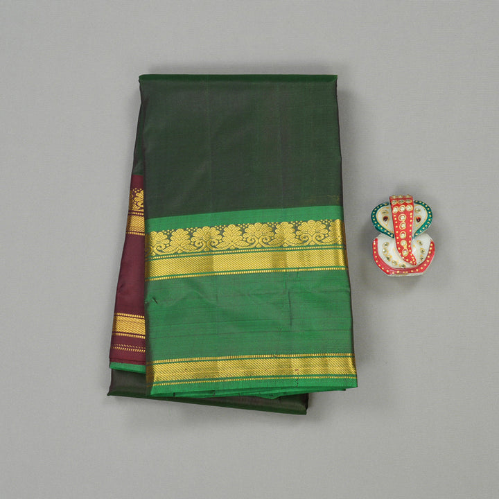 Hayagrivas Handloom Kanjivaram silk saree in Manthalir Ganga and jamuna border KBE264E2-7