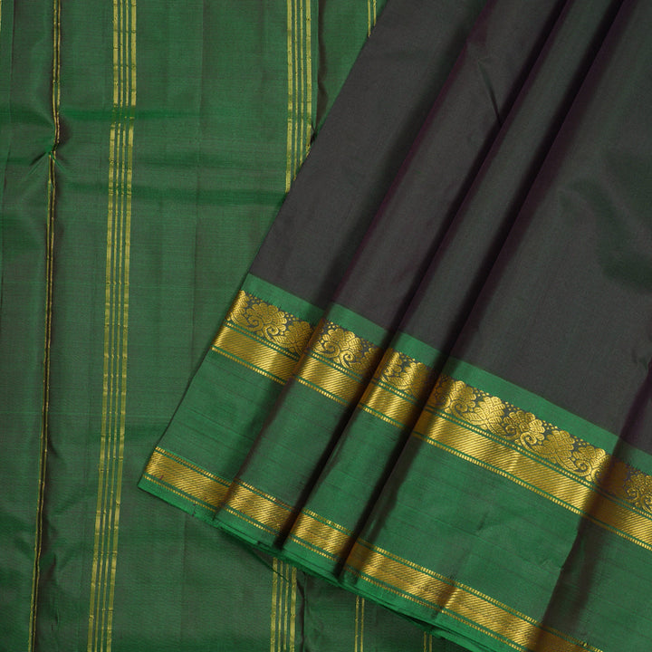 Hayagrivas Handloom Kanjivaram silk saree in Manthalir Ganga and jamuna border KBE264E2-7