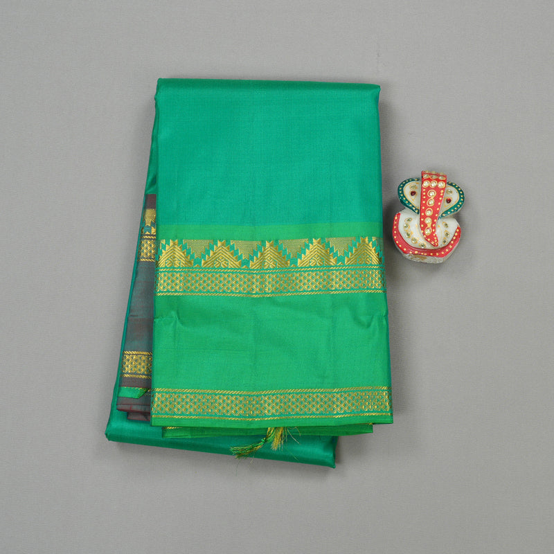 Hayagrivas Handloom Pure Kanjivaram Silk Saree in Gleaming Light Green KBE264E2-8