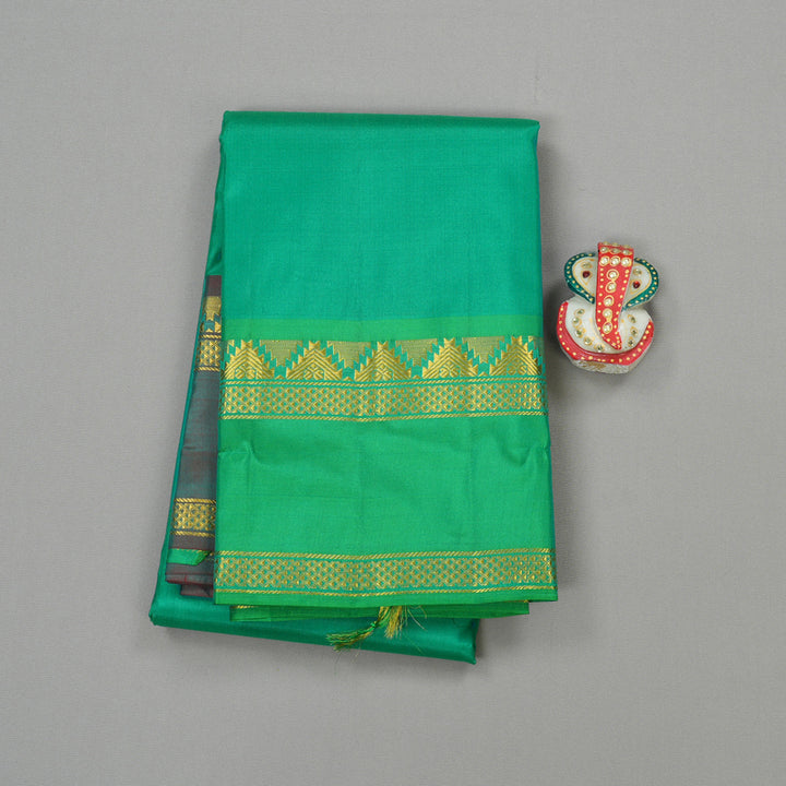 Hayagrivas Handloom Pure Kanjivaram Silk Saree in Gleaming Light Green KBE264E2-8