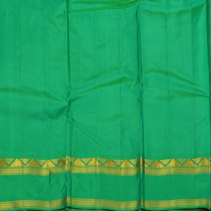 Hayagrivas Handloom Pure Kanjivaram Silk Saree in Gleaming Light Green KBE264E2-8