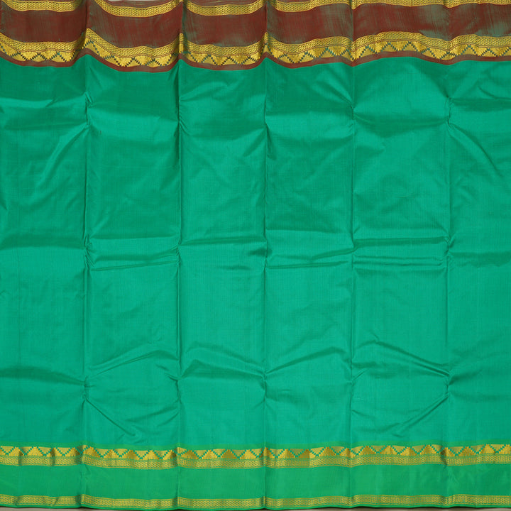 Hayagrivas Handloom Pure Kanjivaram Silk Saree in Gleaming Light Green KBE264E2-8