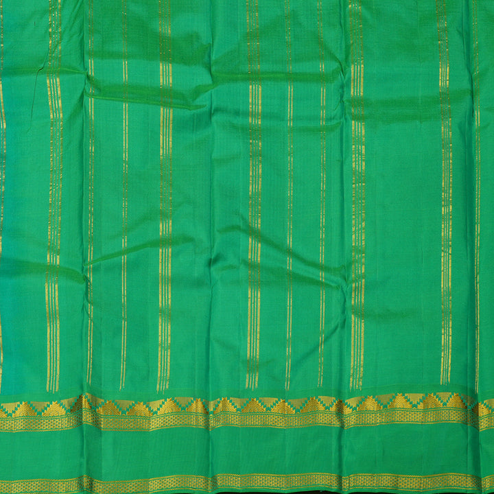 Hayagrivas Handloom Pure Kanjivaram Silk Saree in Gleaming Light Green KBE264E2-8