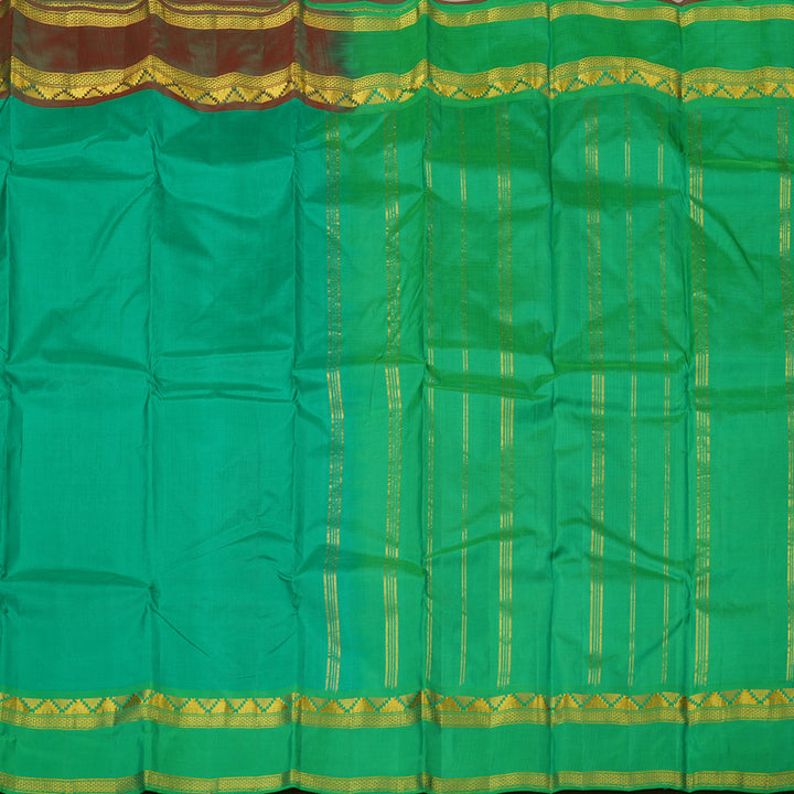 Hayagrivas Handloom Pure Kanjivaram Silk Saree in Gleaming Light Green KBE264E2-8