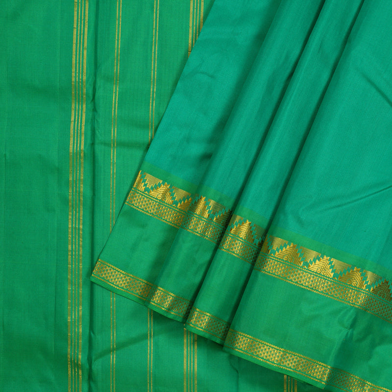 Hayagrivas Handloom Pure Kanjivaram Silk Saree in Gleaming Light Green KBE264E2-8