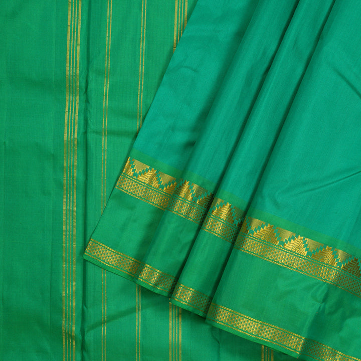 Hayagrivas Handloom Pure Kanjivaram Silk Saree in Gleaming Light Green KBE264E2-8