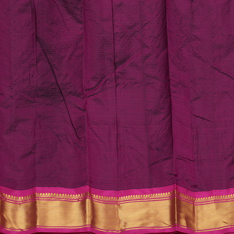 Hayagrivas Blue Handloom Kanjivaram Silk Saree with Purple Border KBE265E1-2