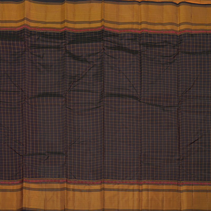 Hayagrivas Handloom Pure Kanjivaram Silk Saree in Dark Brown KBE265E1-3
