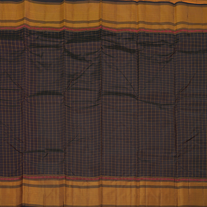 Hayagrivas Handloom Pure Kanjivaram Silk Saree in Dark Brown KBE265E1-3