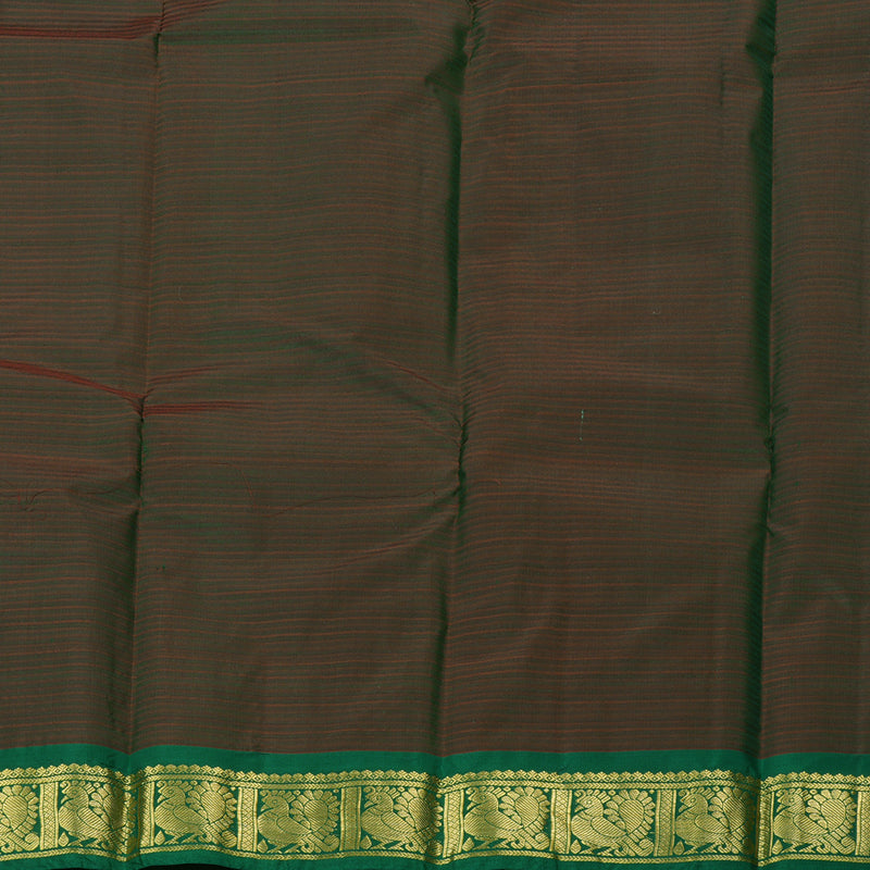 Hayagrivas Mustard Handloom Kanjivaram Silk Saree with Green Border KBE265E1-42