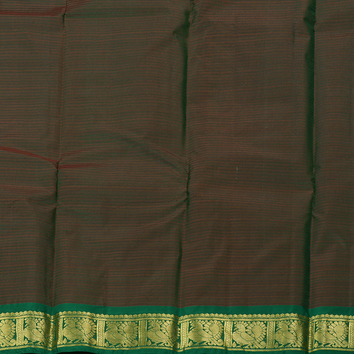 Hayagrivas Mustard Handloom Kanjivaram Silk Saree with Green Border KBE265E1-42
