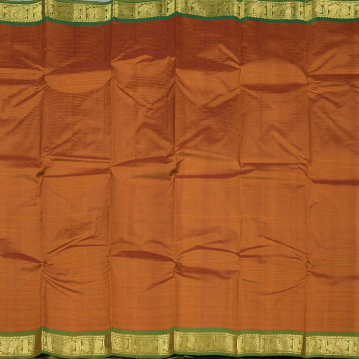 Hayagrivas Mustard Handloom Kanjivaram Silk Saree with Green Border KBE265E1-42