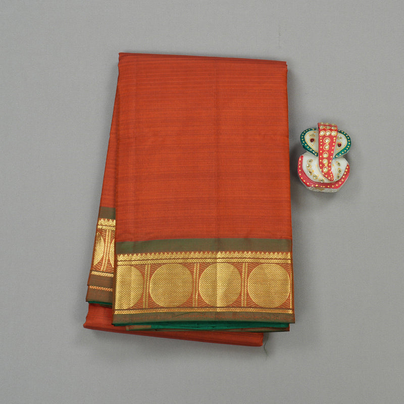 Hayagrivas Handloom Pure Kanjivaram Silk Saree in Luminous Dark Orange KBE265E1-5
