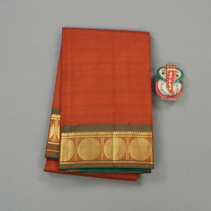 Hayagrivas Handloom Pure Kanjivaram Silk Saree in Luminous Dark Orange KBE265E1-5