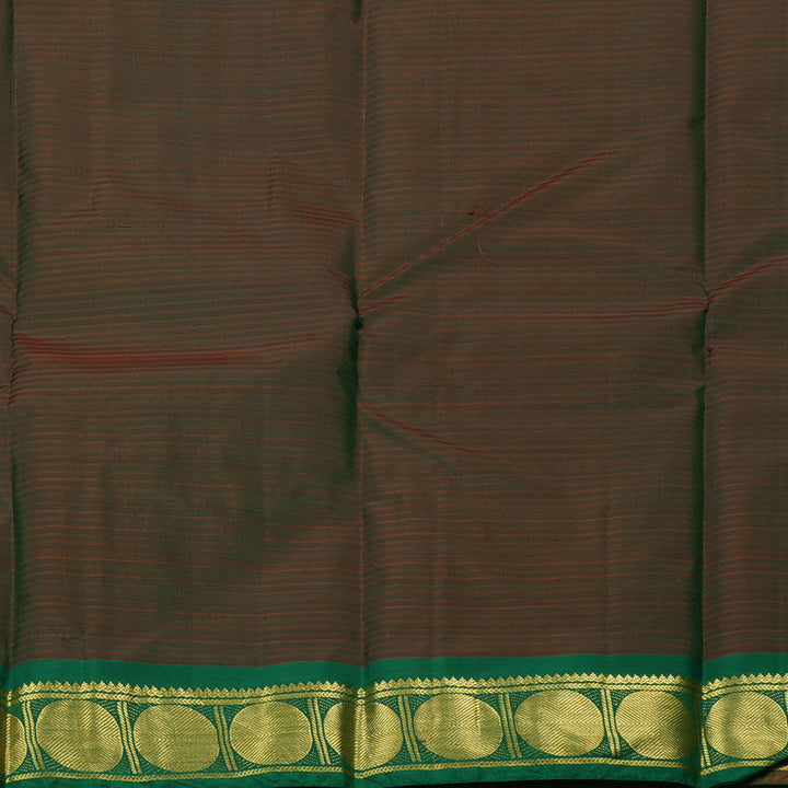 Hayagrivas Handloom Pure Kanjivaram Silk Saree in Luminous Dark Orange KBE265E1-5