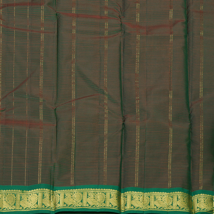 Hayagrivas Handloom Pure Kanjivaram Silk Saree in Enchanting Mustard KBE265E1-51