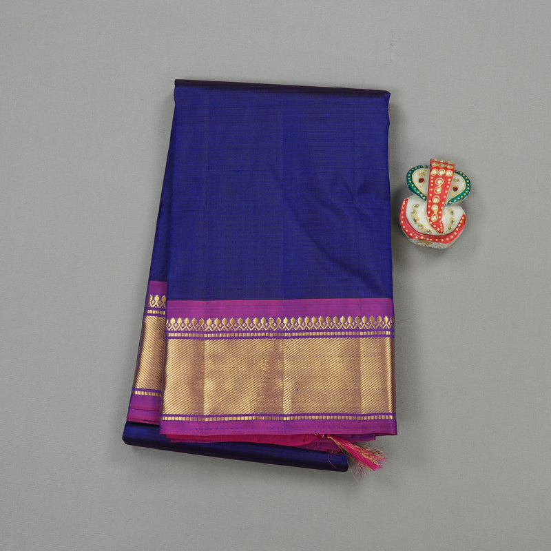 Hayagrivas Handloom Pure Kanjivaram Silk Saree in Captivating Blue KBE265E1-53