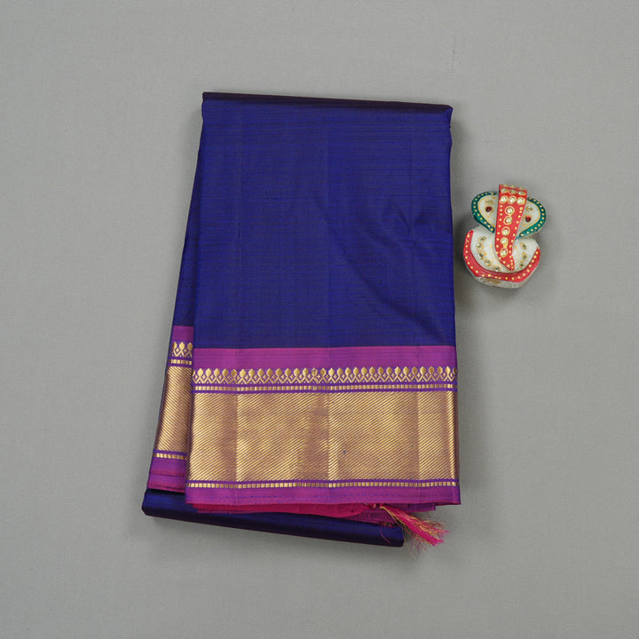 Hayagrivas Handloom Pure Kanjivaram Silk Saree in Captivating Blue KBE265E1-53