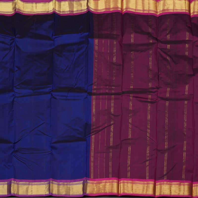 Hayagrivas Handloom Pure Kanjivaram Silk Saree in Captivating Blue KBE265E1-53