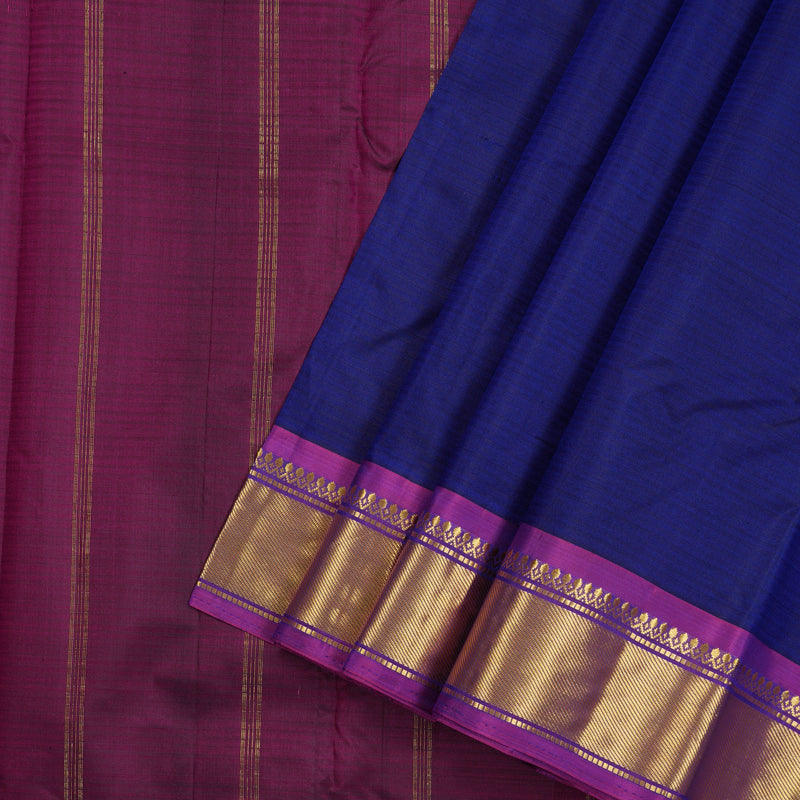 Hayagrivas Handloom Pure Kanjivaram Silk Saree in Captivating Blue KBE265E1-53