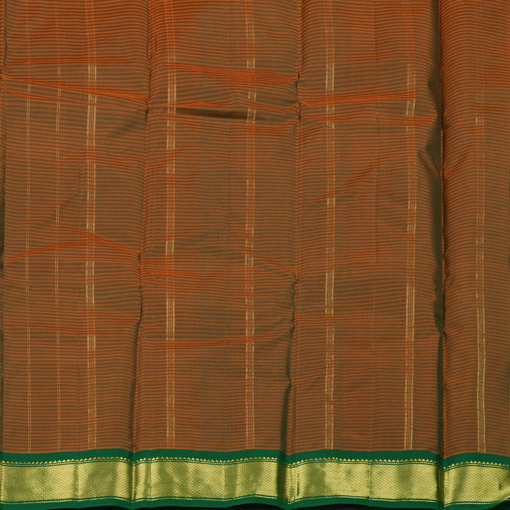 Hayagrivas Orangish Pink Handloom Kanjivaram Silk Saree with Mandhalir Border KBE265E1-54