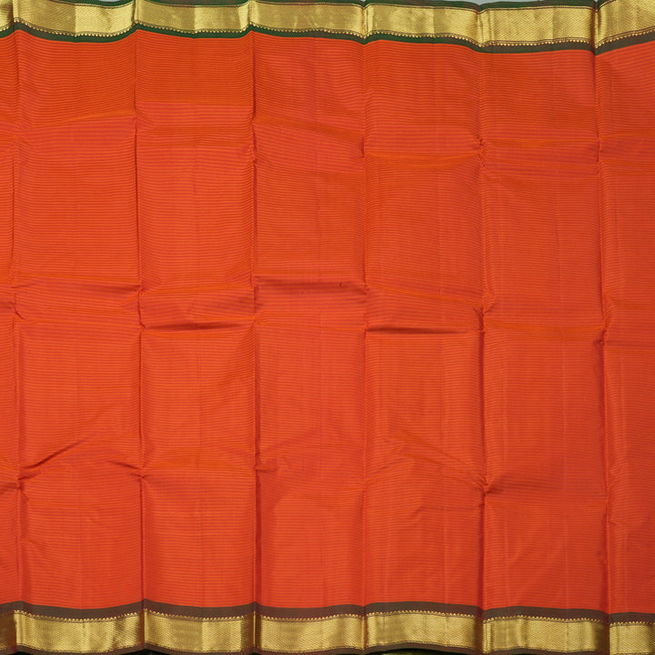Hayagrivas Orangish Pink Handloom Kanjivaram Silk Saree with Mandhalir Border KBE265E1-56