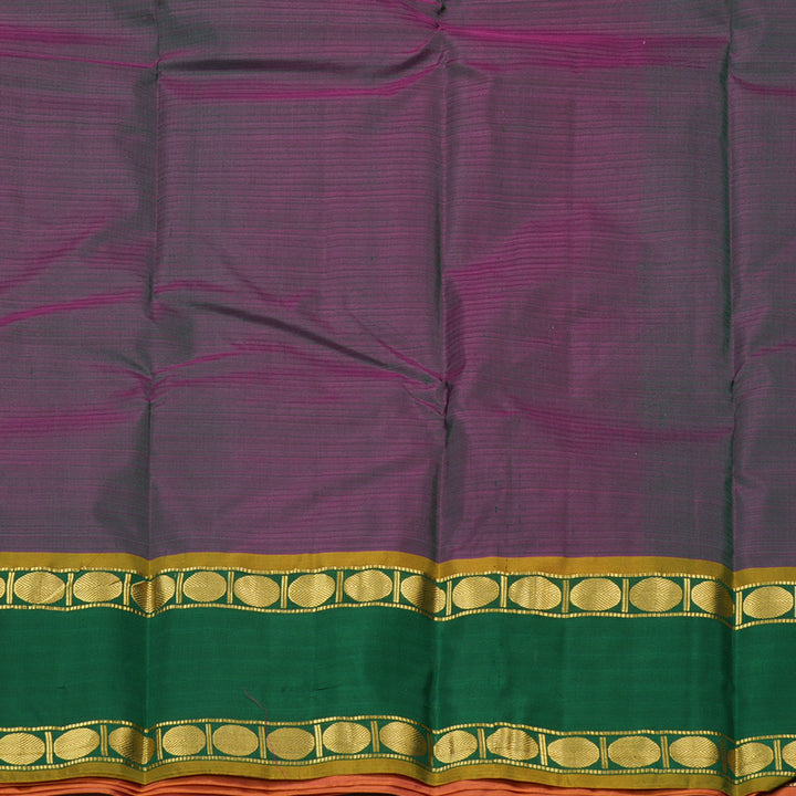 Hayagrivas Dark Pink Handloom Kanjivaram Silk Saree with Mandhalir Border KBE265E1-6