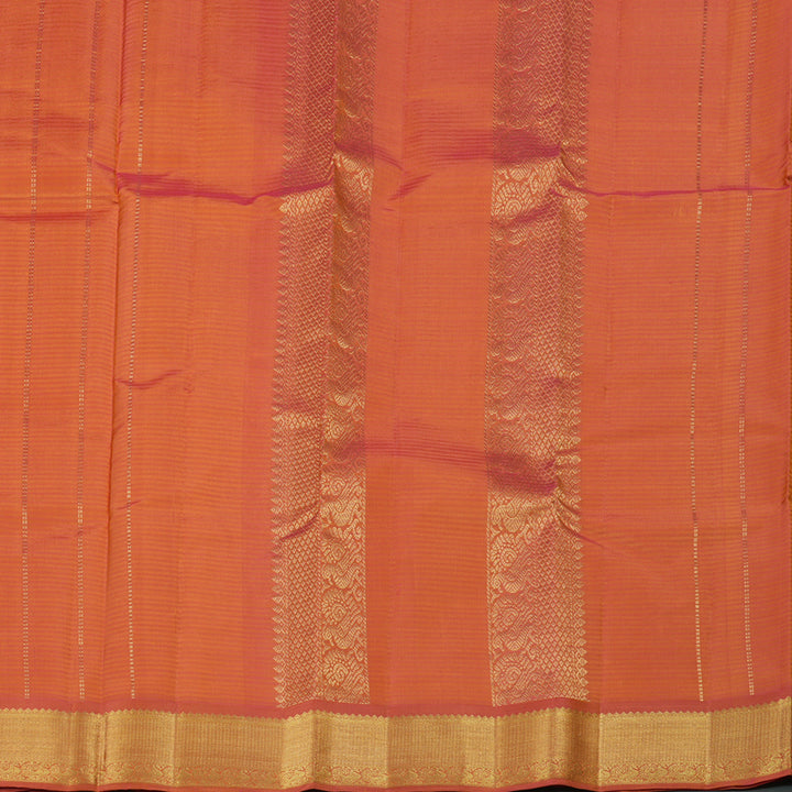 Hayagrivas Mustard Yellow Handloom Kanjivaram Silk Saree with Dual Tone (Pink With Yellow) Border KBE267E1-13