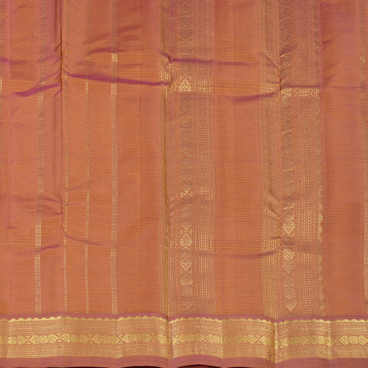 Hayagrivas Yellow Handloom Kanjivaram Silk Saree with Dual Tone (Pink With Yellow) Border KBE267E1-15