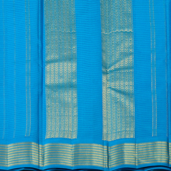 Hayagrivas Dual Tone (Green With Sky Blue) Handloom Kanjivaram Silk Saree with Sky Blue Border KBE267E1-16
